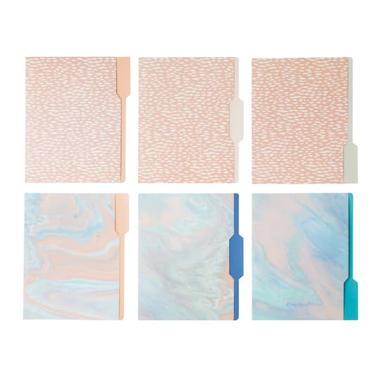 Blue &#x26; Coral File Folders, 6ct. by Ashland&#xAE;